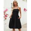imageBerydress Womens Summer Smocked Sun Dress with Pockets 2025 Trendy Spaghetti Strap Boho Beach Casual Midi Bubble DressesBlack