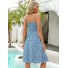 imageBerydress Womens Summer Smocked Sun Dress with Pockets 2025 Trendy Spaghetti Strap Boho Beach Casual Midi Bubble DressesBlue Floral