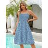 imageBerydress Womens Summer Smocked Sun Dress with Pockets 2025 Trendy Spaghetti Strap Boho Beach Casual Midi Bubble DressesBlue Floral