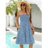 imageBerydress Womens Summer Smocked Sun Dress with Pockets 2025 Trendy Spaghetti Strap Boho Beach Casual Midi Bubble DressesBlue Floral