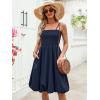 imageBerydress Womens Summer Smocked Sun Dress with Pockets 2025 Trendy Spaghetti Strap Boho Beach Casual Midi Bubble DressesNavy Blue