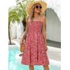 imageBerydress Womens Summer Smocked Sun Dress with Pockets 2025 Trendy Spaghetti Strap Boho Beach Casual Midi Bubble DressesRed Floral