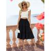 imageBerydress Midi Skirt for Women with Pockets 2025 High Waist A Line Casual Summer Boho Flowy Tiered Ruffle Beach SkirtsBlack