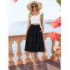imageBerydress Midi Skirt for Women with Pockets 2025 High Waist A Line Casual Summer Boho Flowy Tiered Ruffle Beach SkirtsBlack