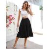 imageBerydress Midi Skirt for Women with Pockets 2025 High Waist A Line Casual Summer Boho Flowy Tiered Ruffle Beach SkirtsBlack