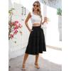 imageBerydress Midi Skirt for Women with Pockets 2025 High Waist A Line Casual Summer Boho Flowy Tiered Ruffle Beach SkirtsBlack