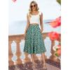 imageBerydress Midi Skirt for Women with Pockets 2025 High Waist A Line Casual Summer Boho Flowy Tiered Ruffle Beach SkirtsGreen Floral