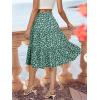 imageBerydress Midi Skirt for Women with Pockets 2025 High Waist A Line Casual Summer Boho Flowy Tiered Ruffle Beach SkirtsGreen Floral