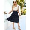 imageBerydress Midi Skirt for Women with Pockets 2025 High Waist A Line Casual Summer Boho Flowy Tiered Ruffle Beach SkirtsNavy Blue