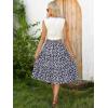 imageBerydress Midi Skirt for Women with Pockets 2025 High Waist A Line Casual Summer Boho Flowy Tiered Ruffle Beach SkirtsNavy Floral