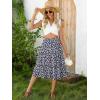 imageBerydress Midi Skirt for Women with Pockets 2025 High Waist A Line Casual Summer Boho Flowy Tiered Ruffle Beach SkirtsNavy Floral