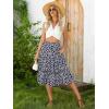 imageBerydress Midi Skirt for Women with Pockets 2025 High Waist A Line Casual Summer Boho Flowy Tiered Ruffle Beach SkirtsNavy Floral