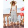 imageBerydress Midi Skirt for Women with Pockets 2025 High Waist A Line Casual Summer Boho Flowy Tiered Ruffle Beach SkirtsWhite Floral