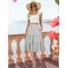 imageBerydress Midi Skirt for Women with Pockets 2025 High Waist A Line Casual Summer Boho Flowy Tiered Ruffle Beach SkirtsWhite Floral