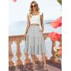 imageBerydress Midi Skirt for Women with Pockets 2025 High Waist A Line Casual Summer Boho Flowy Tiered Ruffle Beach SkirtsWhite Floral