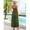 imageBerydress Summer Dresses for Women 2025 Spaghetti Strap Sundress Flowy Tiered Casual Boho Vacation Long Maxi Sun DressArmy Green