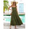 imageBerydress Summer Dresses for Women 2025 Spaghetti Strap Sundress Flowy Tiered Casual Boho Vacation Long Maxi Sun DressArmy Green