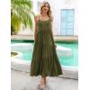 imageBerydress Summer Dresses for Women 2025 Spaghetti Strap Sundress Flowy Tiered Casual Boho Vacation Long Maxi Sun DressArmy Green