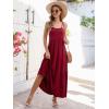 imageBerydress Summer Dresses for Women 2025 Spaghetti Strap Sundress Flowy Tiered Casual Boho Vacation Long Maxi Sun DressBurgundy