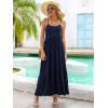 imageBerydress Summer Dresses for Women 2025 Spaghetti Strap Sundress Flowy Tiered Casual Boho Vacation Long Maxi Sun DressNavy Blue