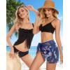 imageCHICGAL 2 Pieces Women Beach Sarong Bathing Suit Wrap Skirt Sheer Bikini Swimsuit Cover Ups for SwimwearWhite and Bright Blue Flower
