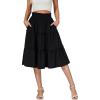 imageBerydress Midi Skirt for Women with Pockets 2025 High Waist A Line Casual Summer Boho Flowy Tiered Ruffle Beach SkirtsBlack