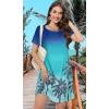 imageSummer Dresses for Women Casual Tshirt Short Sleeve Floral Sundress Beach Cover Ups with PocketsBlue Hawaiian Tree