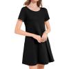 imageWomens Summer Dresses Beach Casual Loose Tshirt Floral Short Sleeve Flowy Pockets Sundresses