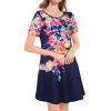 imageWomens Summer Dresses Beach Casual Loose Tshirt Floral Short Sleeve Flowy Pockets SundressesColorful Floral