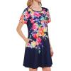 imageWomens Summer Dresses Beach Casual Loose Tshirt Floral Short Sleeve Flowy Pockets SundressesColorful Floral