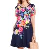 imageWomens Summer Dresses Beach Casual Loose Tshirt Floral Short Sleeve Flowy Pockets SundressesColorful Floral