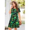 imageWomens Summer Dresses Beach Casual Loose Tshirt Floral Short Sleeve Flowy Pockets SundressesFour Leaf Clover