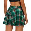 imageCHICGAL Mini Skirts for Women Casual Flowy Pleated Skater Skirt Summer Basic High Waisted Short SkirtGreen Red Plaid