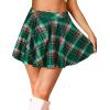 imageCHICGAL Mini Skirts for Women Casual Flowy Pleated Skater Skirt Summer Basic High Waisted Short SkirtGreen Red Plaid