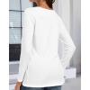 imageCHICGAL Women Long Sleeve Shirts Casual Fall Tees Crew Neck Basic Tunic TopsA White