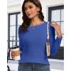 imageCHICGAL Women Long Sleeve Shirts Casual Fall Tees Crew Neck Basic Tunic TopsBlue