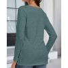 imageCHICGAL Women Long Sleeve Shirts Casual Fall Tees Crew Neck Basic Tunic TopsDark Green