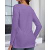 imageCHICGAL Women Long Sleeve Shirts Casual Fall Tees Crew Neck Basic Tunic TopsPurple