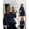 imageWomens Mesh Tops Sheer Long Sleeve Tee Shirts Bodycon See Through Blouse ClubwearNavy Blue