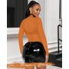 imageWomens Mesh Tops Sheer Long Sleeve Tee Shirts Bodycon See Through Blouse ClubwearOrange