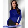 imageWomens Mesh Tops Sheer Long Sleeve Tee Shirts Bodycon See Through Blouse ClubwearRoyal Blue