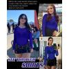 imageWomens Mesh Tops Sheer Long Sleeve Tee Shirts Bodycon See Through Blouse ClubwearRoyal Blue
