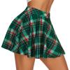 imageCHICGAL Mini Skirts for Women Casual Flowy Pleated Skater Skirt Summer Basic High Waisted Short SkirtGreen Red Plaid