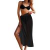 imageCHICGAL Sarong Wraps for Women Long Bathing Suit Cover Up Beach Tie Swimwear Summer Bikini Swimsuit CoverupsBlack