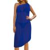 imageCHICGAL Sarong Wraps for Women Long Bathing Suit Cover Up Beach Tie Swimwear Summer Bikini Swimsuit CoverupsRoyal Blue
