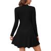 imageWEACZZY Womens Long Sleeve Casual Fall Dresses Elegant A Line High Waist Ruffle Flowy Party Wedding Guest Mini Dress 202502 Black