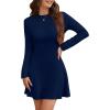 imageWEACZZY Womens Long Sleeve Casual Fall Dresses Elegant A Line High Waist Ruffle Flowy Party Wedding Guest Mini Dress 2025A Navy Blue