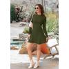 imageWEACZZY Womens Long Sleeve Casual Fall Dresses Elegant A Line High Waist Ruffle Flowy Party Wedding Guest Mini Dress 2025Army Green
