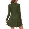 imageWEACZZY Womens Long Sleeve Casual Fall Dresses Elegant A Line High Waist Ruffle Flowy Party Wedding Guest Mini Dress 2025Army Green