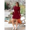 imageWEACZZY Womens Long Sleeve Casual Fall Dresses Elegant A Line High Waist Ruffle Flowy Party Wedding Guest Mini Dress 2025Wine Red
